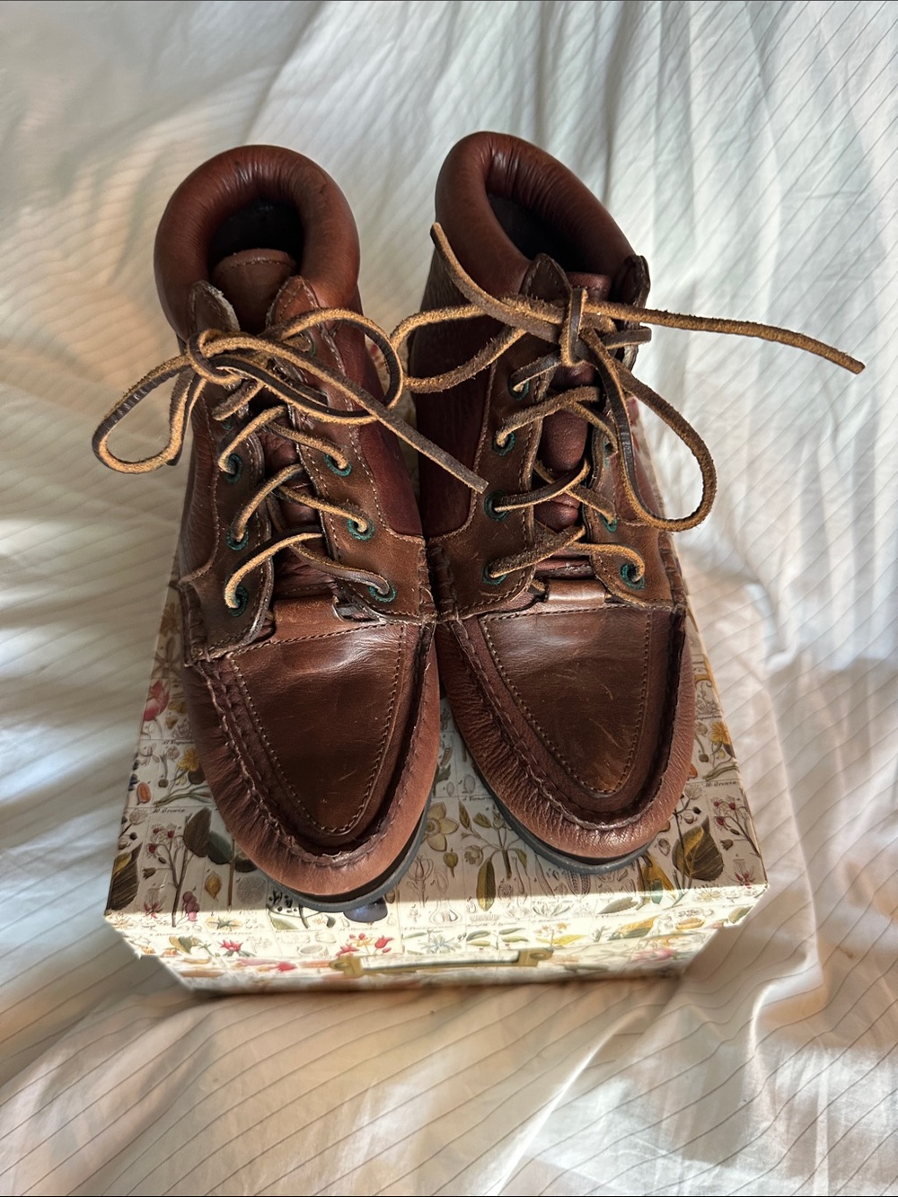 Vintage 90s Timberland Waterproof Leather Moc Toe Chukka Boots Brown 5.5 W